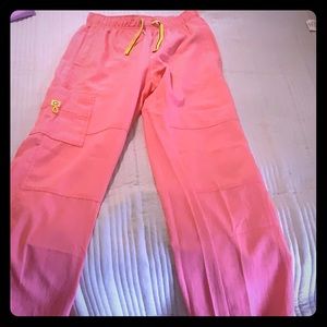 Coral wink scrub pants